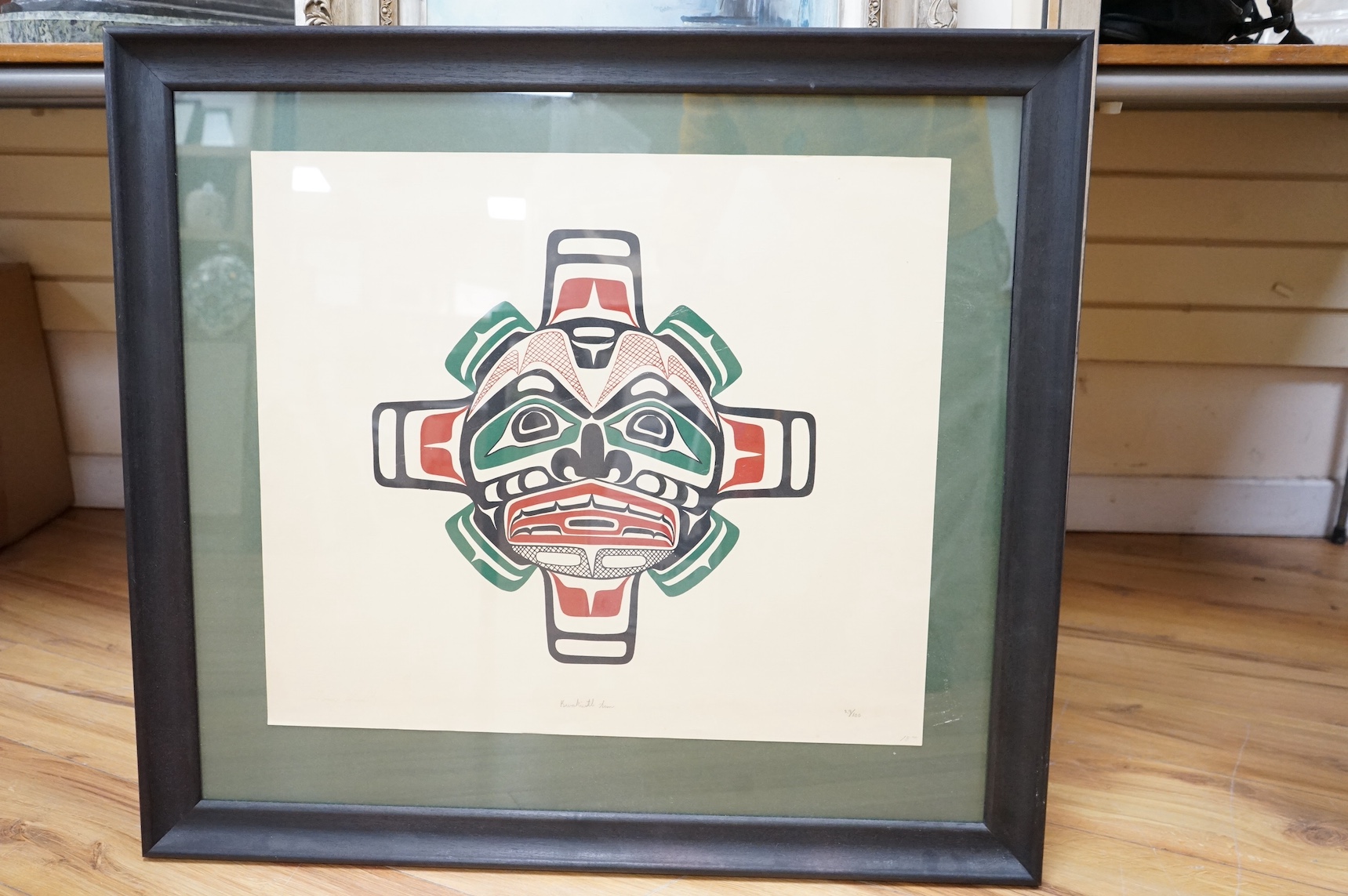 Tony Hunt (Canadian 1942-2017), five screenprints, Aboriginal designs, each signed, 39 x 50cm. Condition - fair, two unframed